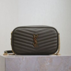 Mirror Quality Replica YSL Saint Laurent Lou Mini Quilted Shoulder Bag in Green Clone