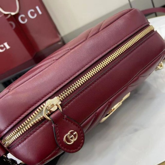 Mirror Quality Replica Gucci Small 855273 GG Marmont Shoulder Bag in Red Clone