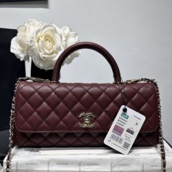 Mirror Quality Replica Chanel 26P Small Coco Top Handle Bag in Burgundy Clone