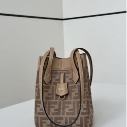 Luxury Replica Fendi Origami Mini Jacquard Tote Bag in Apricot Knockoff Mirror Quality Replica Fendi Origami Mini Jacquard Tote Bag in Apricot Clone