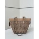 Mirror Quality Replica Fendi Origami Mini Jacquard Tote Bag in Apricot Clone