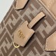 Mirror Quality Replica Fendi Origami Mini Jacquard Tote Bag in Apricot Clone