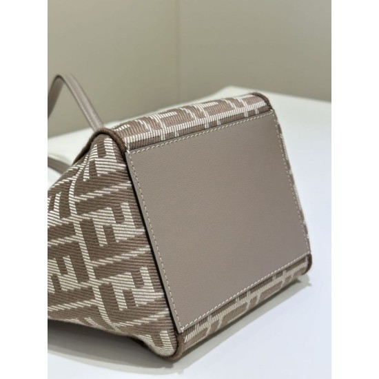 Mirror Quality Replica Fendi Origami Mini Jacquard Tote Bag in Brown Clone