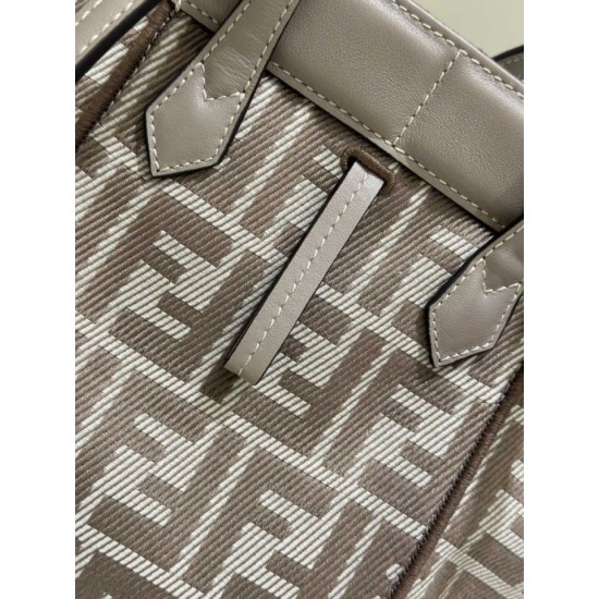 Mirror Quality Replica Fendi Origami Mini Jacquard Tote Bag in Brown Clone