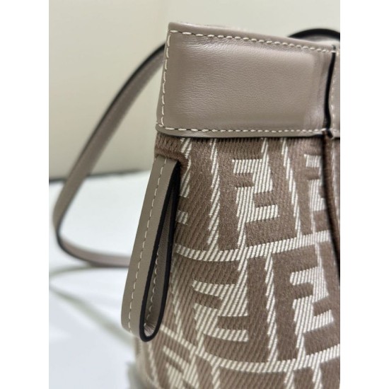 Mirror Quality Replica Fendi Origami Mini Jacquard Tote Bag in Brown Clone