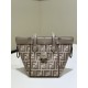 Mirror Quality Replica Fendi Origami Mini Jacquard Tote Bag in Brown Clone