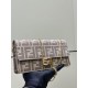 Mirror Quality Replica Fendi Baguette-Style Fabric Wallet with Chain Brown FF jacquard Clone