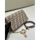 Mirror Quality Replica Fendi Baguette-Style Fabric Wallet with Chain Brown FF jacquard Clone