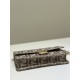 Mirror Quality Replica Fendi Baguette-Style Fabric Wallet with Chain Brown FF jacquard Clone