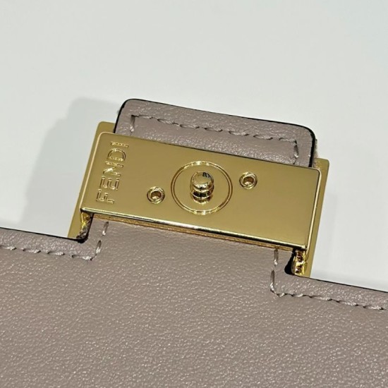 Mirror Quality Replica Fendi Baguette-Style Fabric Wallet with Chain Brown FF jacquard Clone