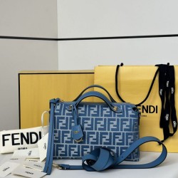 Mirror Quality Replica Fendi By The Way Medium Soft Handbag Blue Clone