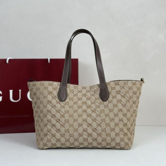 Mirror Quality Replica Gucci Medium Tote Bags 855279 GG Marmont Brown Clone
