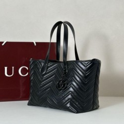 Luxury Replica Gucci Medium Tote Bag 855279 GG Marmont Black Knockoff Mirror Quality Replica Gucci Medium Tote Bag 855279 GG Marmont Black Clone