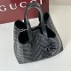 Mirror Quality Replica Gucci Medium Tote Bag 855279 GG Marmont Black Clone