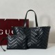 Mirror Quality Replica Gucci Medium Tote Bag 855279 GG Marmont Black Clone