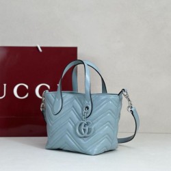 Luxury Replica Gucci Small Tote Bag 855391 Blue Knockoff Mirror Quality Replica Gucci Small Tote Bag 855391 Blue Clone