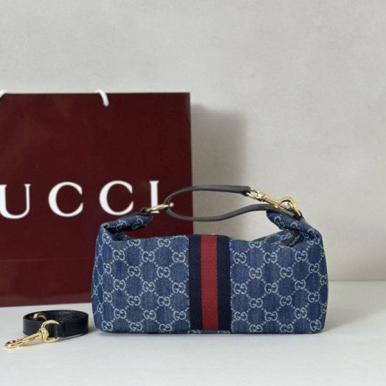 Mirror Quality Replica Gucci Medium Vanity Top Handle Bag 857799 Blue Clone