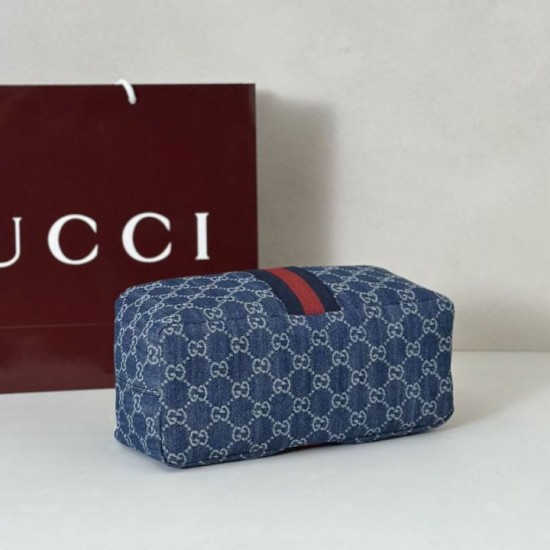 Mirror Quality Replica Gucci Medium Vanity Top Handle Bag 857799 Blue Clone