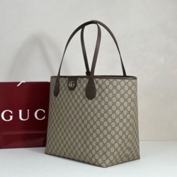 Mirror Quality Replica Bags Gucci Ophidia Medium Tote Bag in Brown Clone