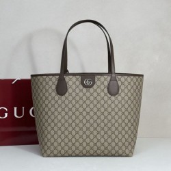Mirror Quality Replica Bags Gucci Ophidia Medium Tote Bag in Brown Clone