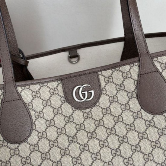 Mirror Quality Replica Bags Gucci Ophidia Medium Tote Bag in Brown Clone