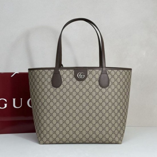 Mirror Quality Replica Bags Gucci Ophidia Medium Tote Bag in Brown Clone