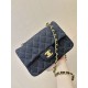 Mirror Quality Replica Chanel Mini Flap Quilted Denim Shoulder Bag A69900 in Blue Clone