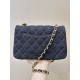 Mirror Quality Replica Chanel Mini Flap Quilted Denim Shoulder Bag A69900 in Blue Clone