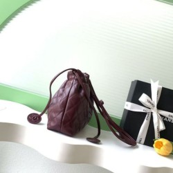 Mirror Quality Replica Chanel Quilted Drawstring Bucket Bag AS5227 in Burgundy Clone