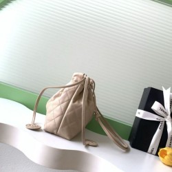 Luxury Replica Chanel Quilted Drawstring Bucket Bag AS5227 in Apricot Knockoff Mirror Quality Replica Chanel Quilted Drawstring Bucket Bag AS5227 in Apricot Clone