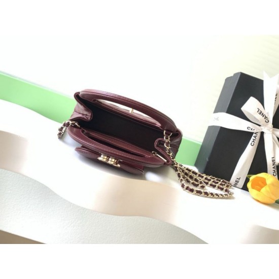 Mirror Quality Replica Chanel Kelly Handbag AS4416 with Chevron Quilting in Burgundy Clone