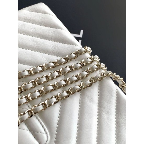Mirror Quality Replica Chanel Kelly Handbag AS4416 with Chevron Quilting in White Clone