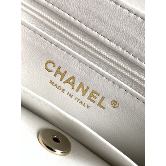 Mirror Quality Replica Chanel Kelly Handbag AS4416 with Chevron Quilting in White Clone