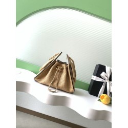 Mirror Quality Replica Chanel 26P Quilted Woven Raffia Mini Bag AS5631 in Brown Clone