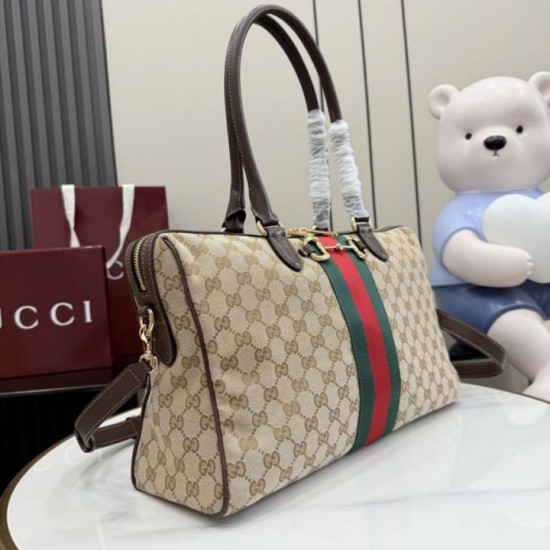 Mirror Quality Replica Gucci Borsetto Large Satchel Bag 866734 in Brown Clone