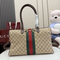 Mirror Quality Replica Gucci Borsetto Large Satchel Bag 866734 in Brown Clone