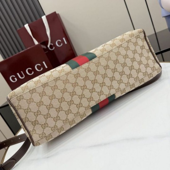 Mirror Quality Replica Gucci Borsetto Large Satchel Bag 866734 in Brown Clone