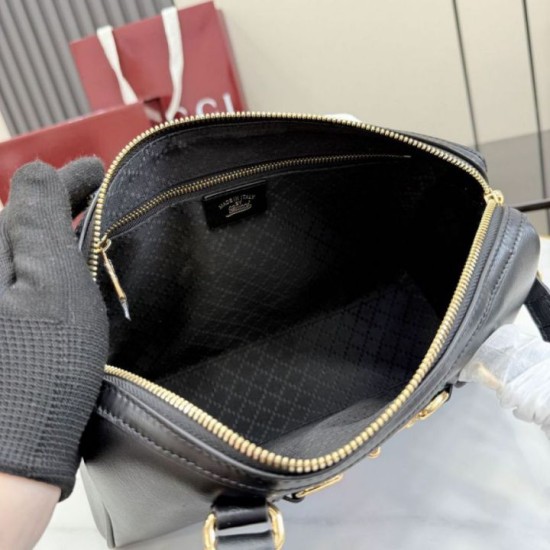 Mirror Quality Replica Gucci Boston Medium Handbags 866732 in Black Clone
