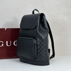 Mirror Quality Replica Gucci Men's Medium Backpack with GG Emblem 854750 in Black Clone