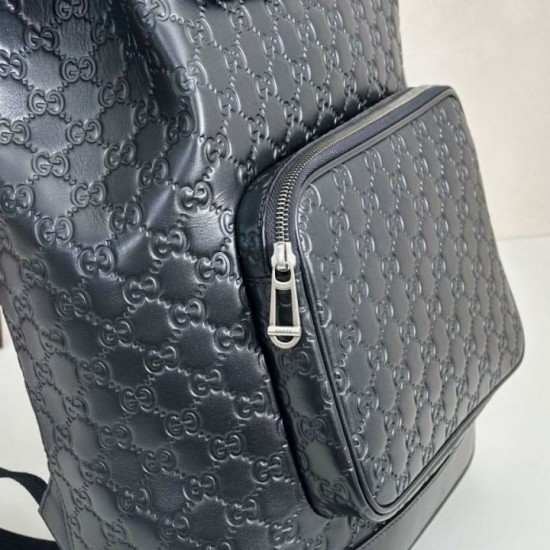 Mirror Quality Replica Gucci Men's Medium Backpack with GG Emblem 854750 in Black Clone