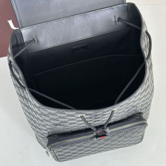 Mirror Quality Replica Gucci Men's Medium Backpack with GG Emblem 854750 in Black Clone