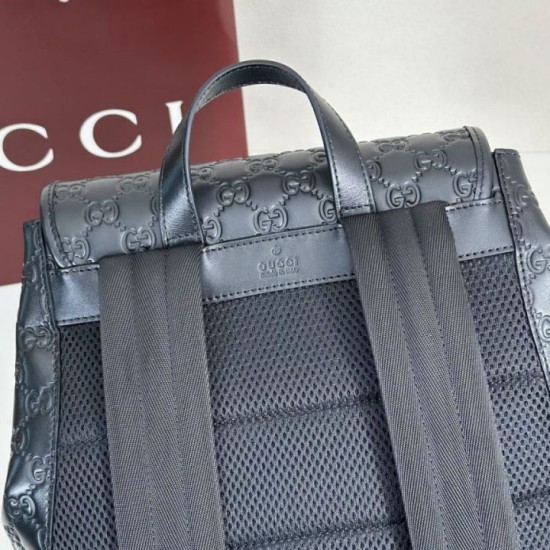 Mirror Quality Replica Gucci Men's Medium Backpack with GG Emblem 854750 in Black Clone