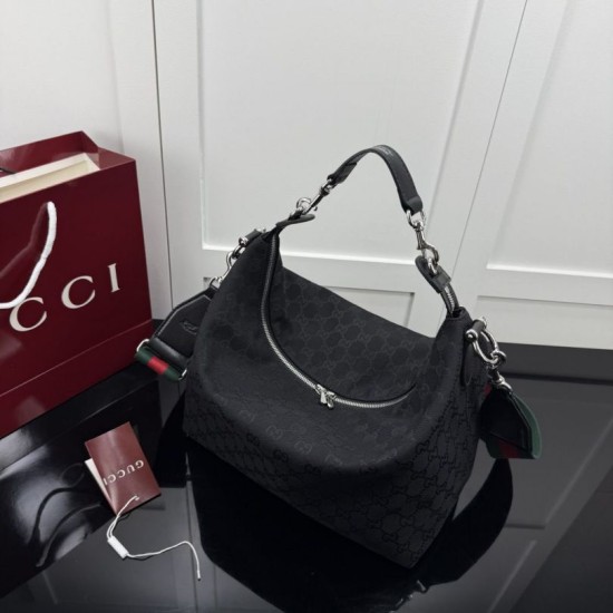 Mirror Quality Replica Gucci Men's Medium Brera Crossbody Bag 866938 in Black Clone
