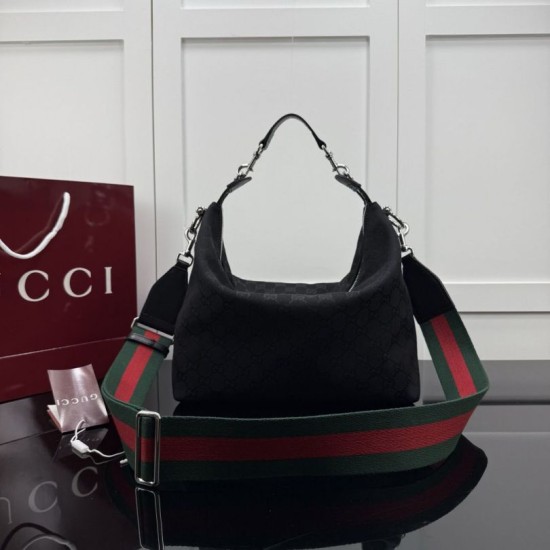 Mirror Quality Replica Gucci Men's Medium Brera Crossbody Bag 866938 in Black Clone