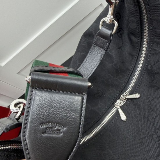 Mirror Quality Replica Gucci Men's Medium Brera Crossbody Bag 866938 in Black Clone