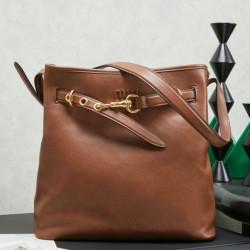 Mirror Quality Replica Miu Miu Bucket Crossbody Bag Aventure Nappa Leather 5BE101 Brown Clone