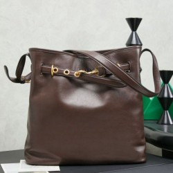 Mirror Quality Replica Miu Miu Aventure Nappa Leather Bucket Bag 5BE101 Coffee Clone