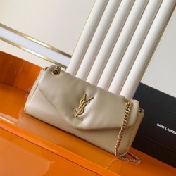 Mirror Quality Replica YSL Saint Laurent Calypso Medium Crossbody Bag Apricot Clone