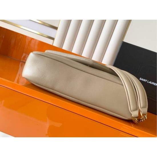 Luxury Replica YSL Saint Laurent Calypso Medium Crossbody Bag Apricot Knockoff Mirror Quality Replica YSL Saint Laurent Calypso Medium Crossbody Bag Apricot Clone