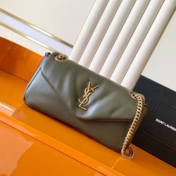 Mirror Quality Replica YSL Saint Laurent Calypso Medium Crossbody Bag Moss Clone